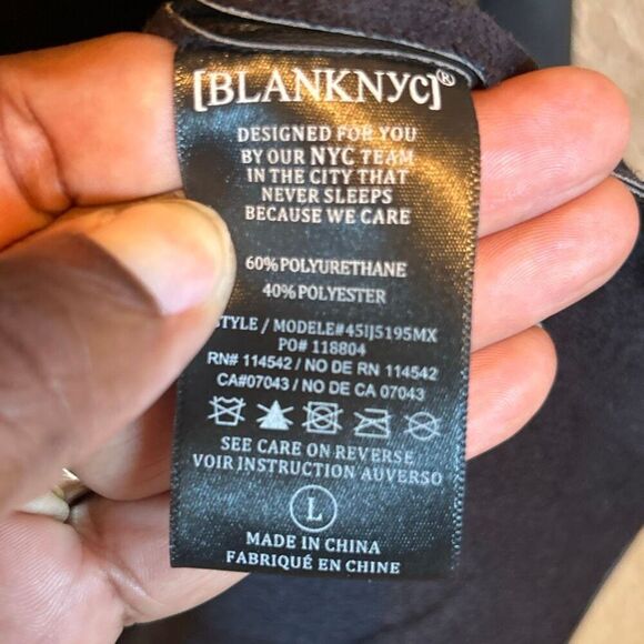 BlankNYC Size L Belted Dressy Trench Coat Black Faux Leather Classic Evening NWT - Picture 9 of 11